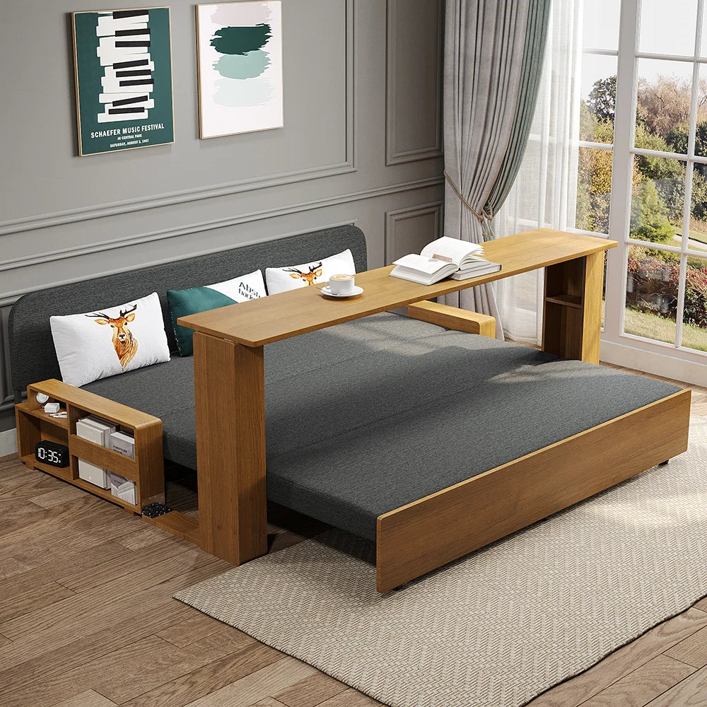 Multifunctional Folding Wood Sofa Bed